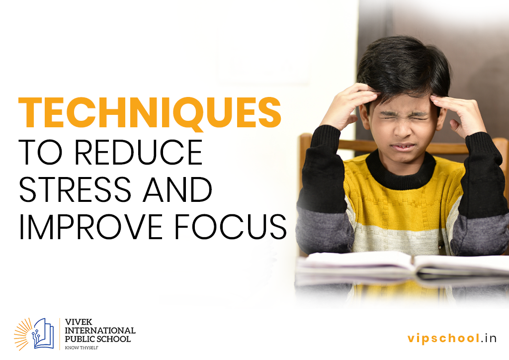 Student practicing mindfulness to reduce stress and improve focus