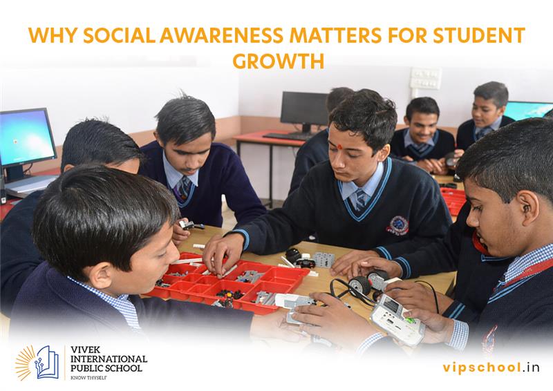 Group of students developing social awareness & teamwork skills